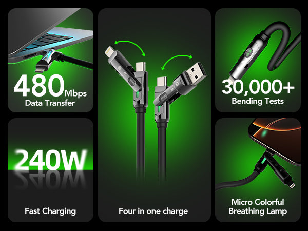 4-in-1 Multi USB Charging Cable | كابل شحن USB متعدد 4 في 1