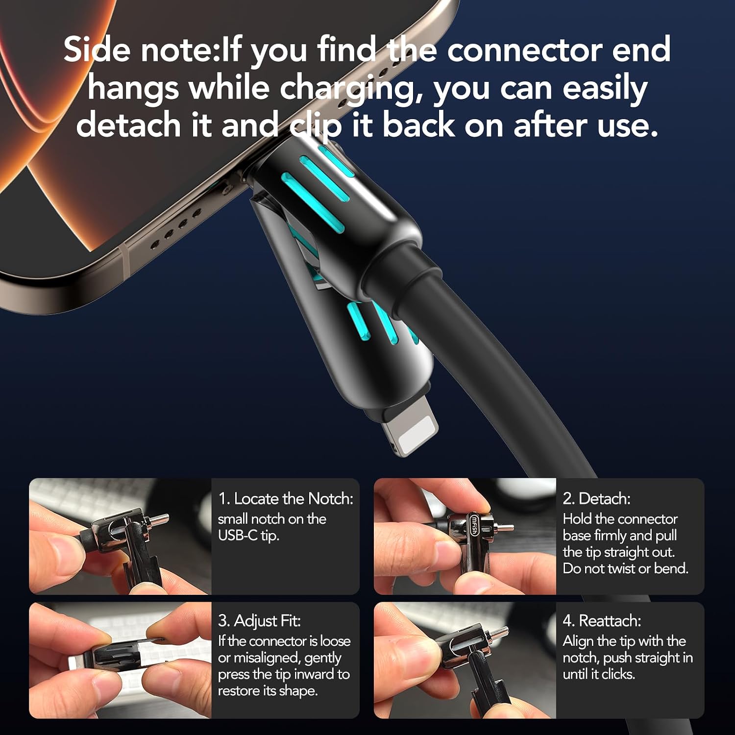 4-in-1 Multi USB Charging Cable | كابل شحن USB متعدد 4 في 1