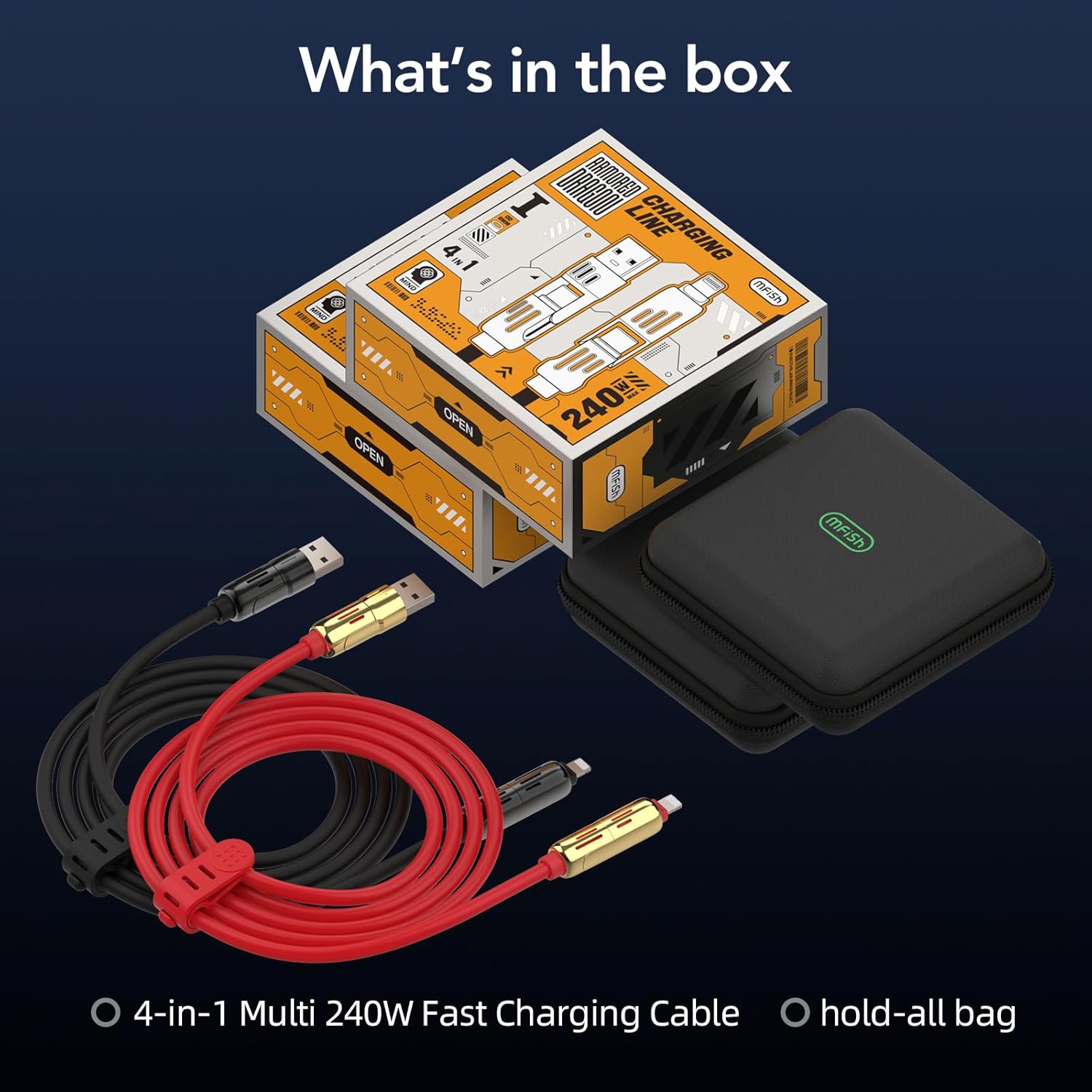 4-in-1 Multi USB Charging Cable | كابل شحن USB متعدد 4 في 1