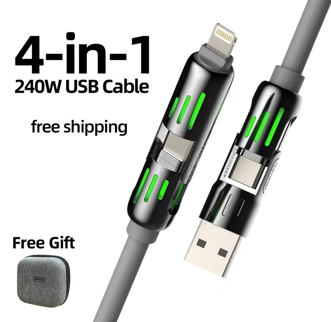 4-in-1 Multi USB Charging Cable | كابل شحن USB متعدد 4 في 1