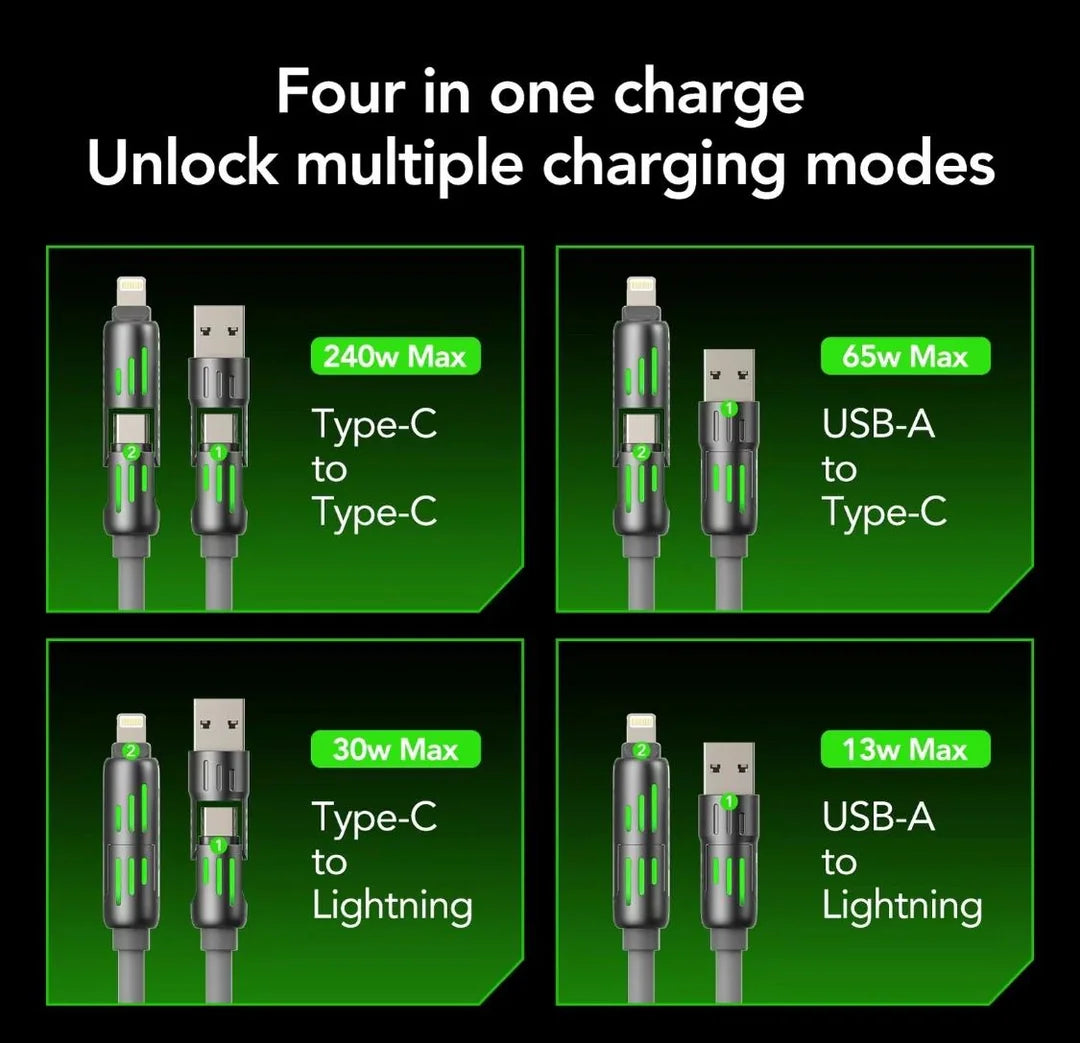4-in-1 Multi USB Charging Cable | كابل شحن USB متعدد 4 في 1